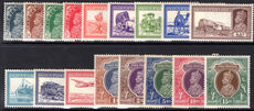India 1937-40 set to 15r lightly mounted mint.