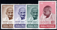 India 1948 First Anniversary of Independence Gandhi mounted mint (10r fine lightly mounted).