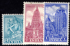 India 1950-51 new colours lightly mounted mint.