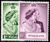 Nyasaland 1948 Silver Wedding unmounted mint.