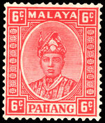 Pahang 1935-41 6c scarlet lightly mounted mint.
