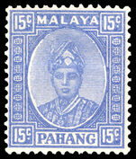 Pahang 1935-41 15c ultramarine lightly mounted mint.