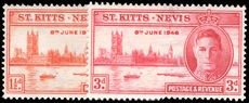 St Kitts 1946 Victory lightly mounted mint.