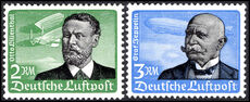 Third Reich 1934 Air 2m and 3m Zeppelin and biplane unmounted mint.
