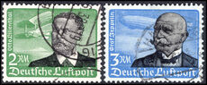 Third Reich 1934 Air 2m and 3m Zeppelin and biplane fine used.