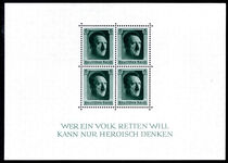 Third Reich 1937 Hitler Culture Fund Souvenir Sheet unmounted mint.