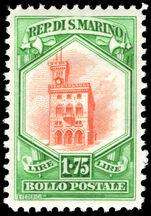 San Marino 1929-35 1l75 orange and green Government Palace unmounted mint.