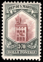 San Marino 1929-35 3l70 purple and green Government Palace unmounted mint.