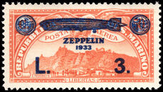 San Marino 1933 3l on 50c orange Zeppelin unmounted mint.