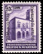 San Marino 1933 20th Italian Philatelic Congress 25c on 2l75 violet unmounted mint.