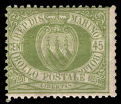 San Marino 1892-94 45c yellow-green unmounted mint.