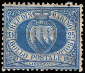 San Marino 1894-97 25c blue unmounted mint.