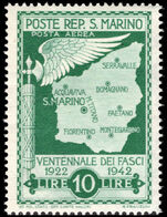 San Marino 1943 Unissued 20th Anniversary of Fascism 10l without overprint unmounted mint.