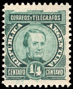 Argentina 1890-91 ¼c green fine unmounted mint.