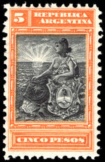 Argentina 1899-1903 5p black and brown-orange perf 11½c fine unmounted mint.