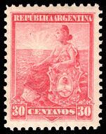 Argentina 1899-1903 30c carmine perf 12 fine unmounted mint.