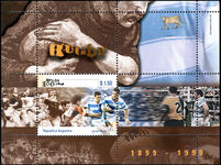 Argentina 1999 Centenary of Argentine Rugby Union souvenir sheet unmounted mint.