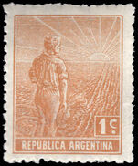 Argentina 1911-2 1c yellow-brown wmk sunburst fine unmounted mint.