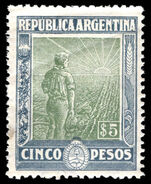 Argentina 1912-15 5p green and slate-grey horizontal honeycomb wmk fine unmounted mint.