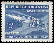 Argentina 1942 450th Anniversary of Discovery of America by Columbus wmk sun with straight rays unmounted mint.