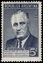 Argentina 1946 First Death Anniversary of President Franklin Roosevelt unmounted mint.