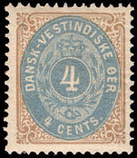 Danish West Indies 1873-1902 4c pale blue and yellow-brown perf 14 fine lightly mounted mint.