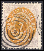Danish West Indies 1873-1902 7c yellow-ochre and slate-lilac perf 14 fine used.