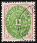 Danish West Indies 1873-1902 12c emerald and greyish-lilac fine used.
