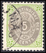 Danish West Indies 1873-1902 5c light-drab and light yellow-green inverted frame perf 12½ fine used.