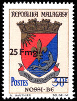 Malagasy 1974 25f provisional unmounted mint.