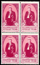 Syria 1942 President Taj Addin el-Husni 6p in unmounted mint blocks of 4 (upper two lmm)