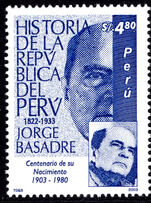 Peru 2004 Birth Centenary of Jorge Basadre Grohmann unmounted mint.