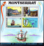 Montserrat 1973 480th Anniversary of Columbus's Discovery of Montserrat souvenir sheet unmounted mint.