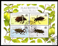 Mauritius 2000 Beetles souvenir sheet fine used.