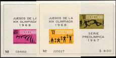 Mexico 1967 Olympic Games Air souvenir sheets unmounted mint.