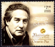 Mexico 2010 20th Anniversary of Octavio Paz's Nobel Prize for Literature unmounted mint.