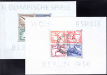 Third Reich 1936 Summer Olympic Games souvenir sheets fine used.