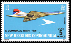 New Hebrides 1976 First Commercial Flight of Concorde unmounted mint.
