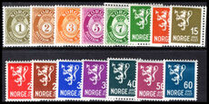 Norway 1937 Redrawn set mounted mint.