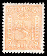 Norway 1867-68 2sk orange-buff mounted mint.