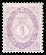 Norway 1871-75 4sk bright mauve violet mounted mint.