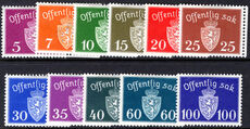 Norway 1937-38 Official set (some with thins) mounted mint.