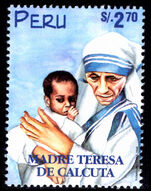Peru 1998 First Death Anniversary of Mother Teresa unmounted mint.