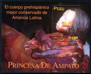 Peru 1998 Third Anniversary of Discovery of Best Preserved Pre-Hispanic Corpse souvenir sheet unmounted mint.