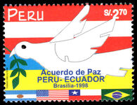 Peru 1998 Signing of Peru-Ecuador Peace Agreement unmounted mint.