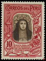 Peru 1936 10s St Rosa de Lima lightly mounted mint.