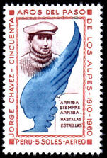 Peru 1964 50th Anniversary of Jorge Chavez's Trans-Alpine Flight lightly mounted mint.