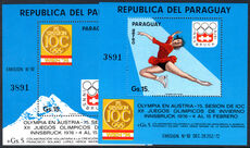 Paraguay 1974 Winter Olympics souvenir sheet set unmounted mint (folded)