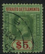 Strait Settlements 1921-33 $5 used