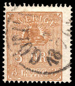 Sweden 1862-72 3  brown type II fine used.